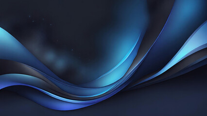Moderner dunkler Hintergrund und blaue Linien im abstrakten 3D-Stil. Futuristische Hintergrundvektorillustration. - obrazy, fototapety, plakaty