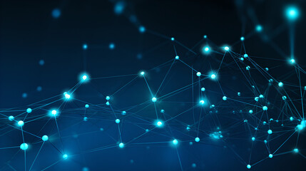 Blockchain Network Spread, Radiant dots forming chains, For Blockchain Technology Concept Art, Generative AI