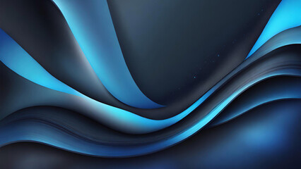 Moderner dunkler Hintergrund und blaue Linien im abstrakten 3D-Stil. Futuristische Hintergrundvektorillustration. - obrazy, fototapety, plakaty
