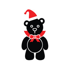 teddy bear with santa claus hat