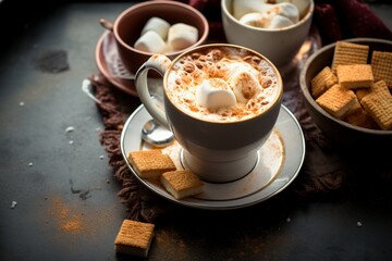Classic hot chocolate rich warmth and creamy eggnog festive holiday Christmas 