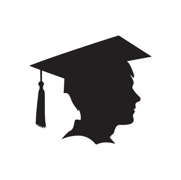 recommend clip art: graduation cap Silhouette Vector On White Background.