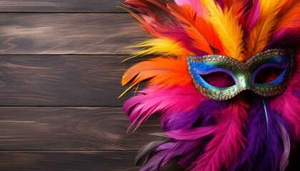 Colorful brazilian carnival background with main carnival elements and space for text placement