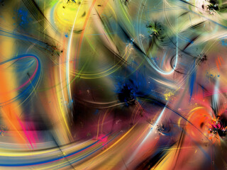 abstract chaotic fractal background 3D rendering illustration