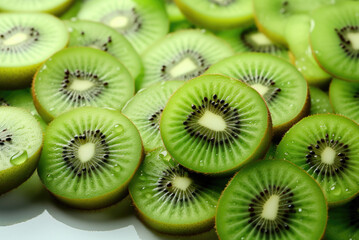 Pattern of a fresh slice of kiwi fruit