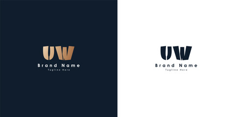 UW Letters vector logo design 