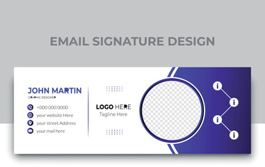 Email signature template or email footer cover design - obrazy, fototapety, plakaty