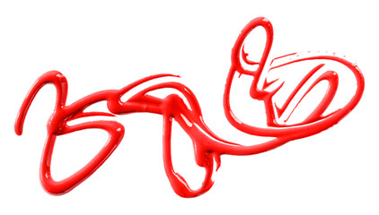 red watercolor drops zigzag isolated on transparent background