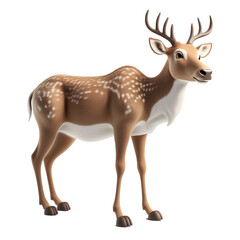 Fototapeta premium 3D Cute Reindeer isolated on transparent