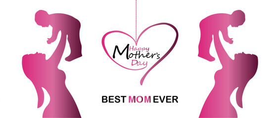 Happy Mother's Day. banner, Greeting card, poster