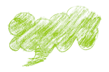 green brush painting speech bubbles isolated on transparent background.