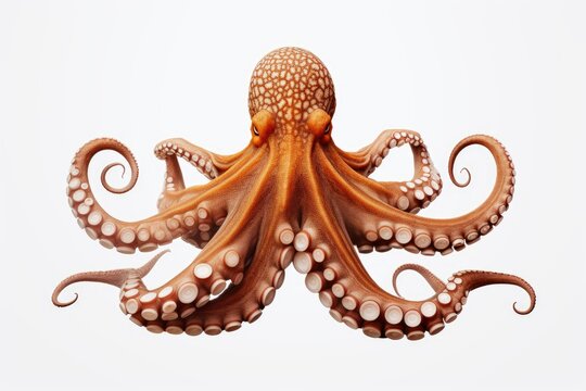 Octopus with Tentacles on white background