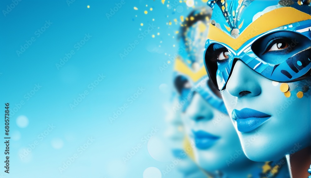 Poster colorful brazilian carnival background with main attributes and text space for placement