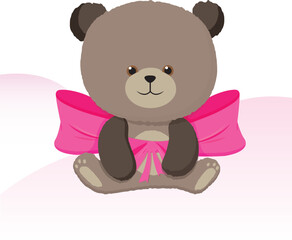 teddy bear with pink ribbon