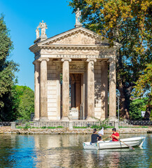 Temple of Aesculapius in gardens of Villa Borghese, Rome, Italy