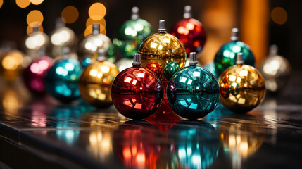 christmas tree decorations HD 8K wallpaper Stock Photographic Image