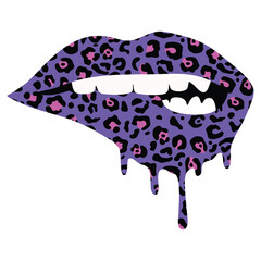 Stylish , fashionable  and awesome  Lips typography art and illustrator