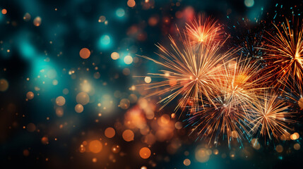 Obraz premium fireworks in the night sky