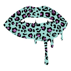 Stylish , fashionable  and awesome  Lips typography art and illustrator