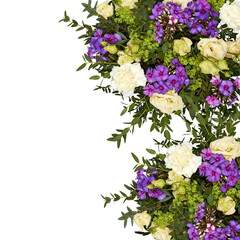 Fresh flower arch cut out isolated transparent background