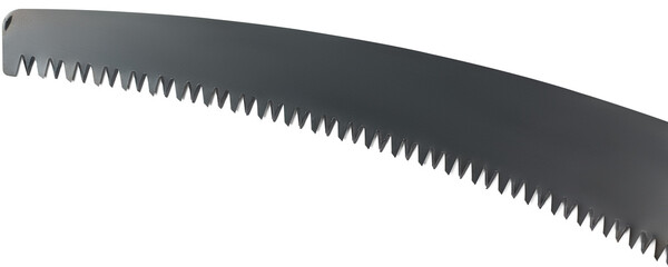 close-up of hand saw blade, hacksaw with curved designed blade specifically designed for cutting...