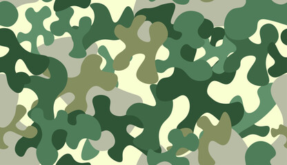 Seamless camouflage pattern Bright green tone Military and hunting fabric patterns ,vector illustration.