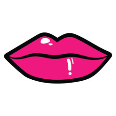 Stylish , fashionable  and awesome  Lips typography art and illustrator