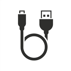 Looping cable with USB and Micro-USB connectors icon
