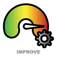 Improve colors trendy icon. Perfect for a website.