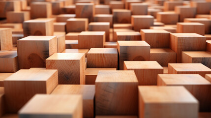 wooden cubes on white background
