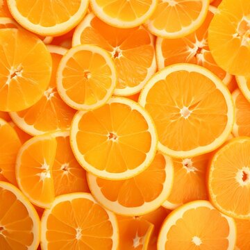The Mandarin slices are on each other closeup around the image