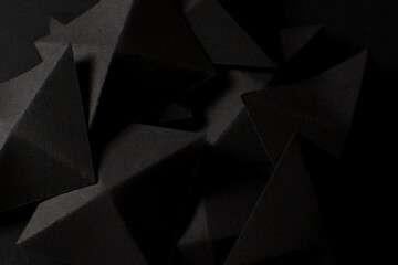 Black abstract geometric 3d background