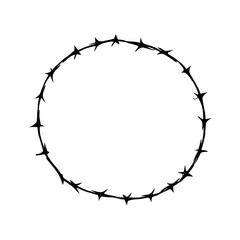 circle barbed wire isolated vector