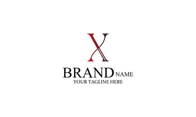 X LOGO creative brand minimal RED BLACK gradient color company logo design.