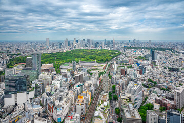 Tokyo skyline overlooking Shibuya and Shinjuku