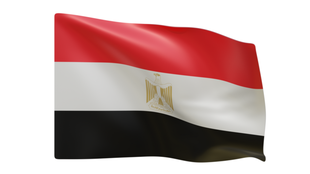 Egypt flag realistic 3d render isolated, egypt flag isolated, egypt flag background