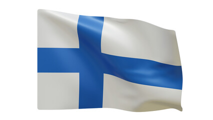 Obraz premium Finland flag realistic 3d render isolated, finland flag isolated, finland flag background