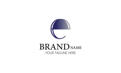 e creative brand minimal blue gray gradient color company logo design  for all kind of business.