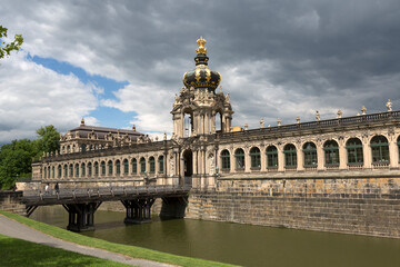 Fototapeta na wymiar Germany Dresden City view on a cloudy autumn day