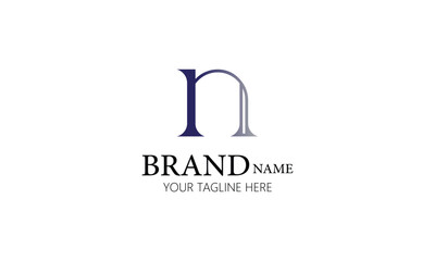 n creative brand minimal blue gray gradient color company logo design  for all kind of business.