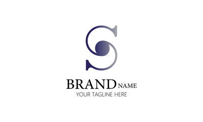 s creative brand minimal blue gray gradient color company logo design  for all kind of business.