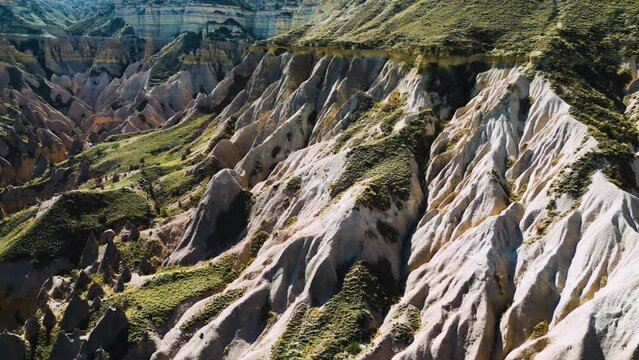 View of Zelve Valley in Cappadocia, Turkey. UNESCO World Heritage Site.