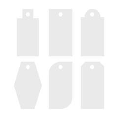 Set Of Blank Paper Hang Tags, Isolated On White Background. Vector Illustration