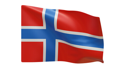 Norway flag realistic 3d render isolated, norway flag isolated, norway flag background