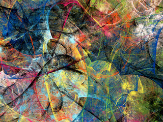 rainbow abstract fractal background 3d rendering illustration