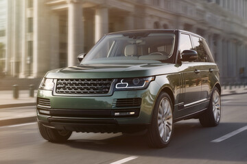 Land Rover Range Rover Sport on the city streets. ai generated