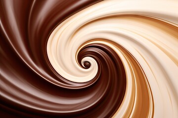 Chocolate elegance. Brown swirls and creamy waves in abstract motion. Liquid temptation. Whirling...