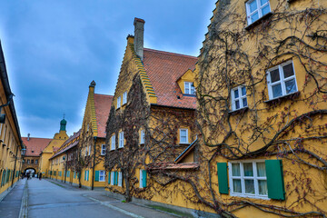 Germany city of Augsburg on a cloudy winter day