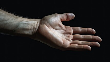 An elegant hand with a dismissive flick, embodying contempt. The hand is captured in a close-up, with fine details like the slight tension in the fingers and a dismissive gesture - obrazy, fototapety, plakaty