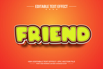 Friend 3D editable text effect template